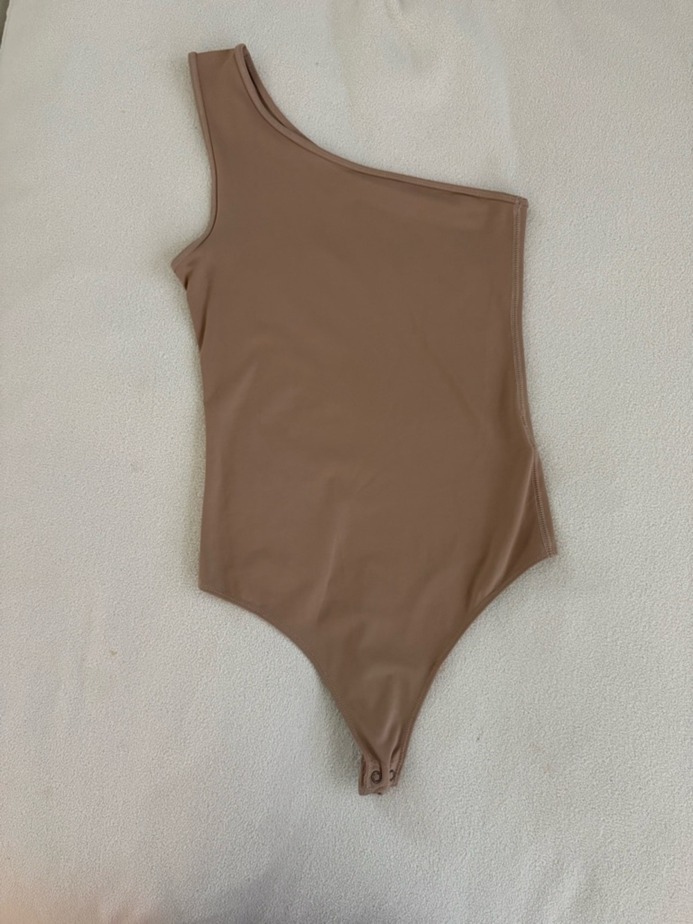 Abercrombie & Fitch One-Shoulder Bodysuit in Tan / Nude
